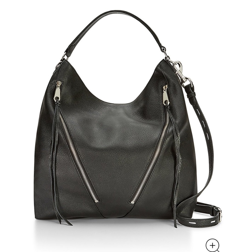 Used Black Leather Moto Crossbody Rebecca Minkoff
